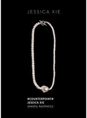 JX I 对位 不对称设计天然巴洛克珍珠项链极简高级天然珍珠锁骨链