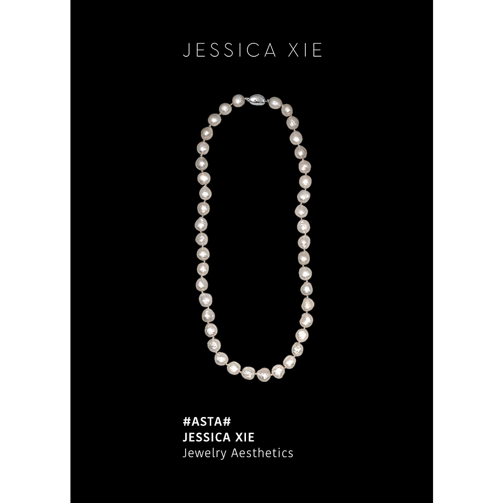 JX I 阿斯塔 高级艺术肌理感褶皱巴洛克珍珠项链时髦小众珍珠颈链