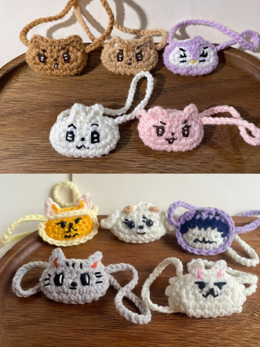 成品手工钩织毛线是男团TXT娃娃玛琅斜挎包卡通玩偶包KPOP配饰