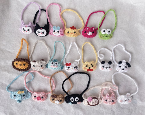 成品小红书同款手工钩织labubu斜挎包手提包棉花娃娃BJD娃包娃包