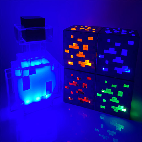 我的世界玩具火把灯矿灯氛围游戏周边Minecraft火炬夜灯像素LED灯