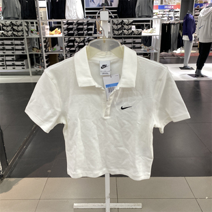 T恤DV7885 运动短袖 POLO衫 正品 133 Nike耐克女子V翻领高腰短款 010