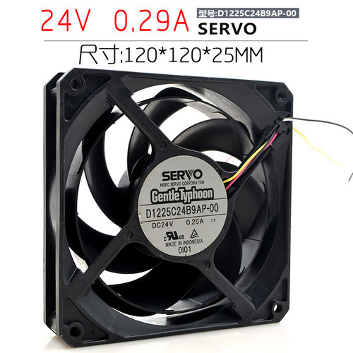 伺服 D1225C24B9AP-00 24V 0.29A 12CM 12025 镰刀叶 零静动散热