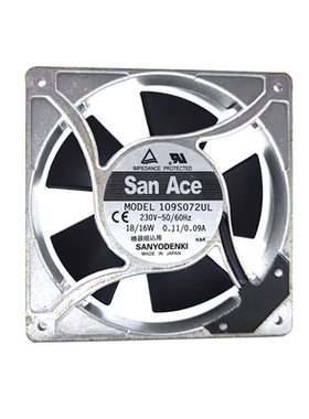 109S072UL 日本12038 230V 12CM机柜铝框轴流散热风扇