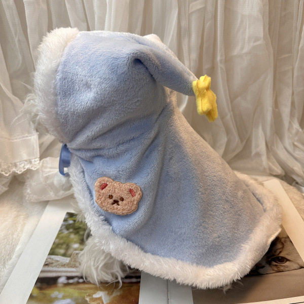 派对宠物帽子圣诞新年毛绒斗篷毛毯 宠物狗狗猫咪衣服法师装扮