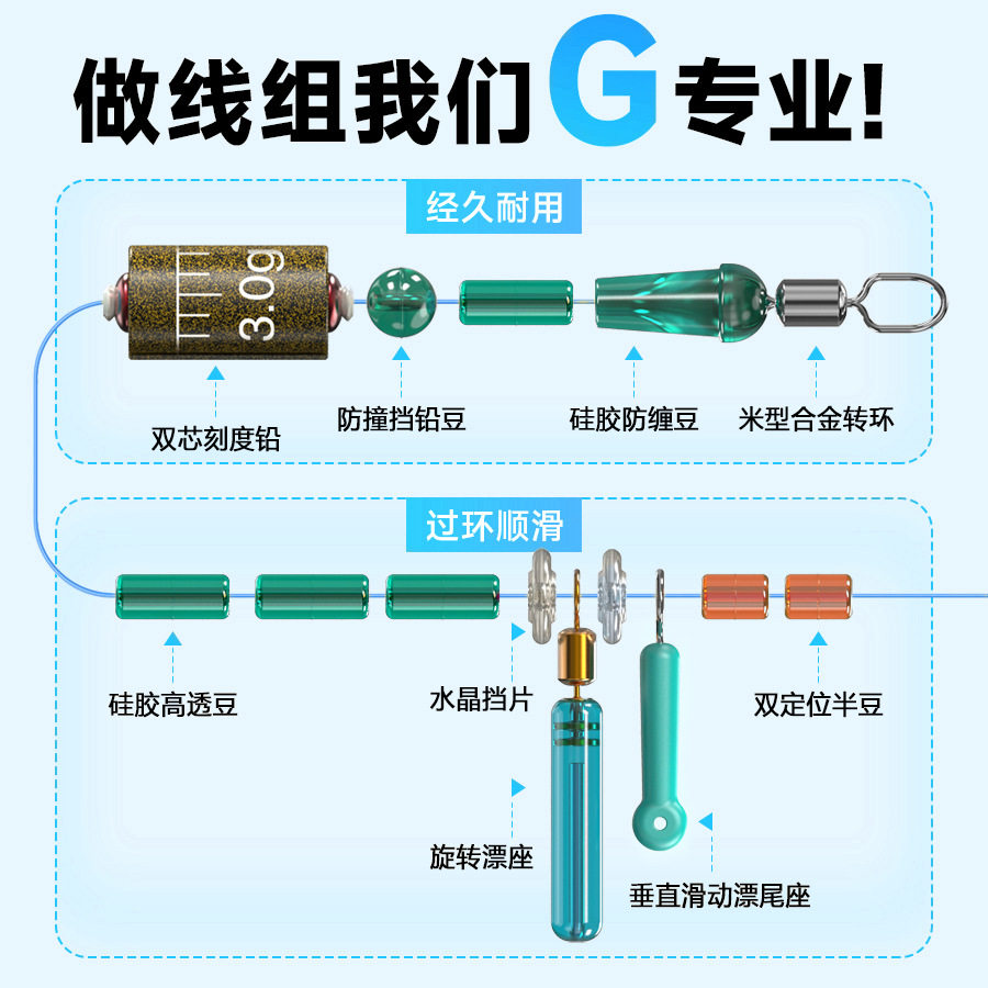 冰钓成品线组套装冰筏路亚绑好鱼线主钓组进口尼龙冰钓