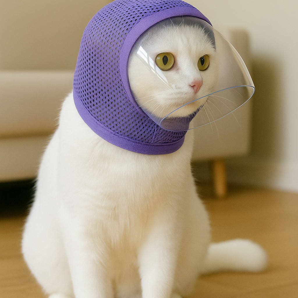 猫面罩抽绳可调节网眼透气节育术后防乱舔防乱吃猫嘴罩宠物用品