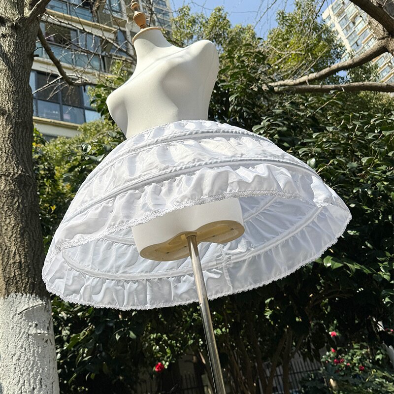 lolita裙挥暴力可调节鱼骨撑cos公主蓬蓬半身衬裙钟型鸟笼鱼骨撑
