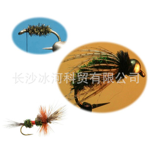 飞蝇绑制材料孔雀羽 彩色头珠 纳米飞蝇常用DIY 材料套装