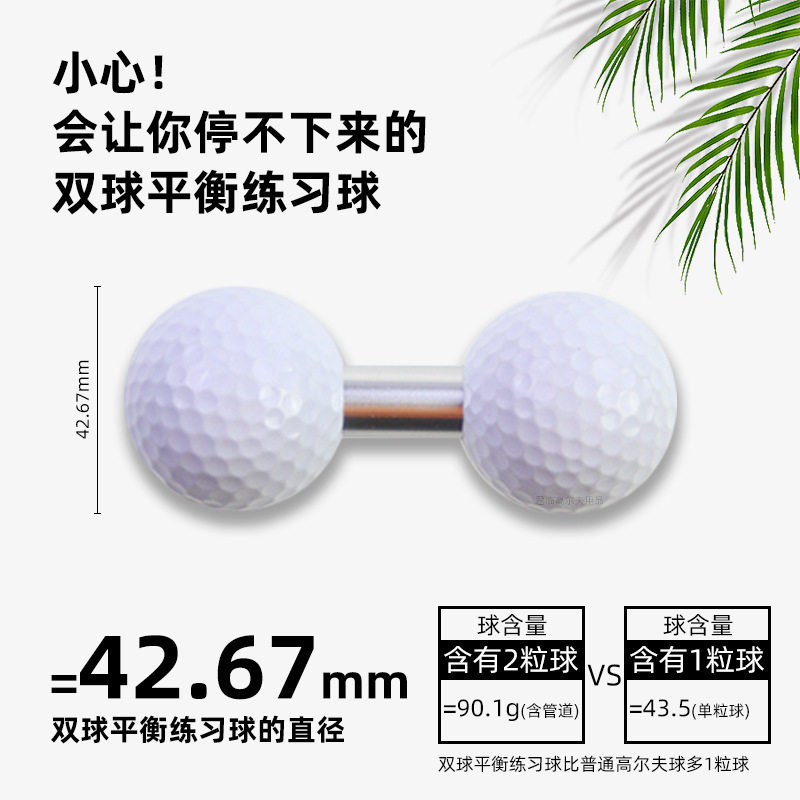 新高尔夫双球训练球平衡快速提升推杆技巧韧性好耐击打推杆练习球