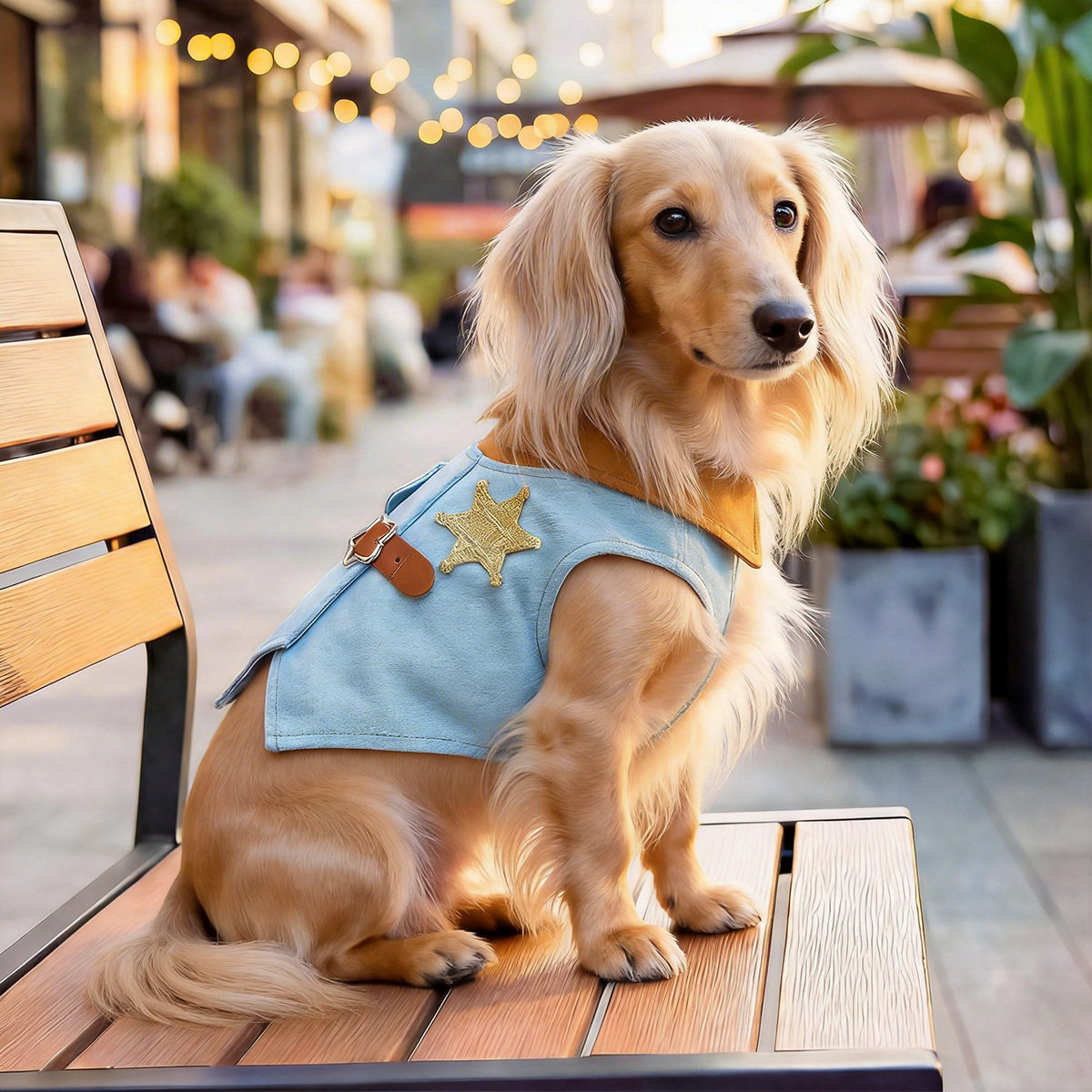PETCIRCLE宠物服装狗狗猫咪泰迪衣服春夏新款帅气星星警长牛仔衣