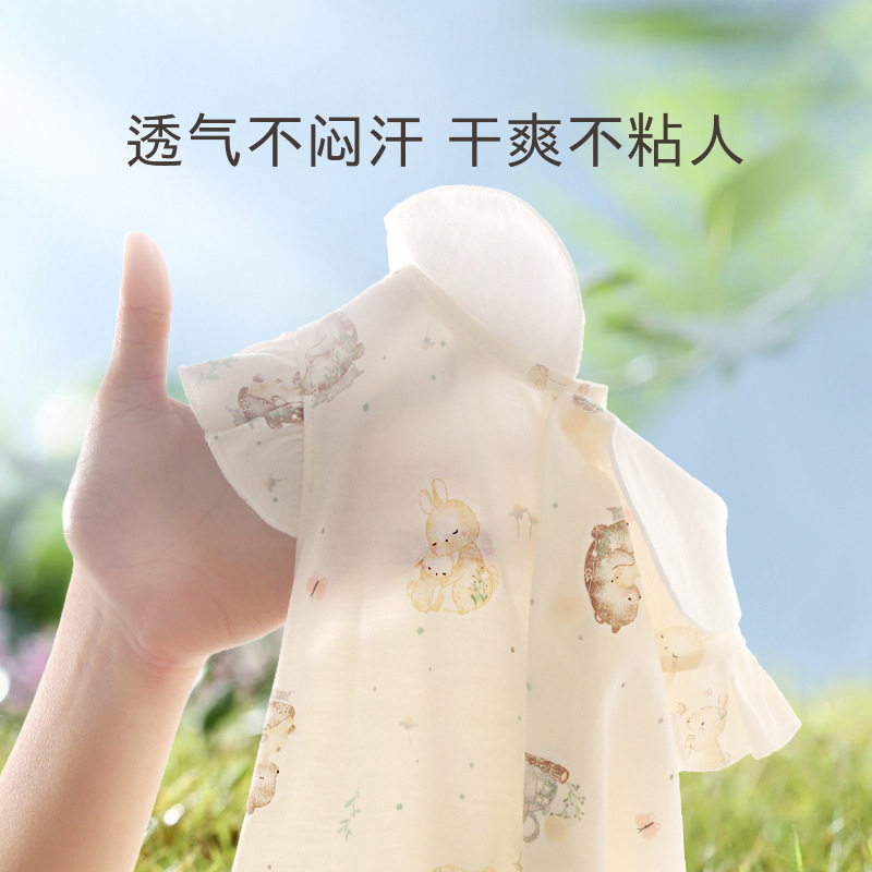 清仓女宝宝短袖连体衣夏季薄款半袖哈衣夏装外穿超萌可爱女孩爬服