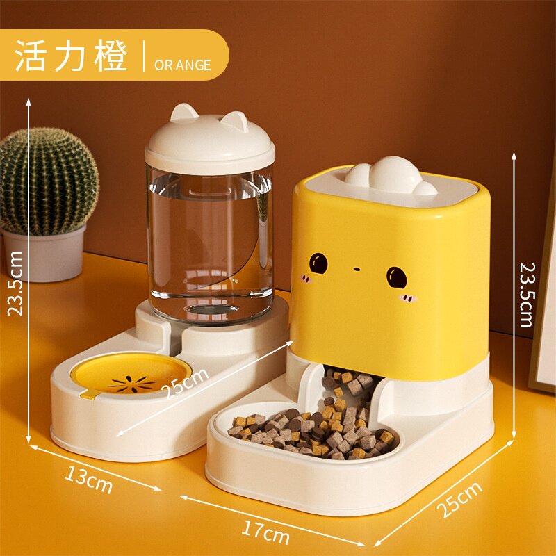 猫咪饮水机自动喂食器喂水一体无电猫喝水喂粮碗猫碗猫狗宠物