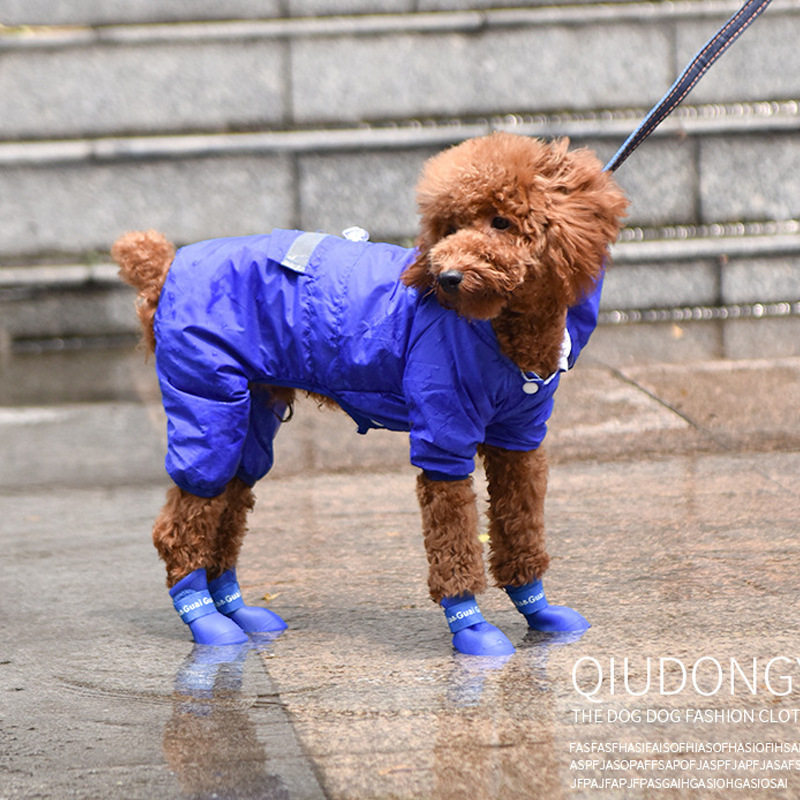厂家直供宠物硅胶雨鞋 防脏防滑防水宠物鞋子小型犬泰迪雨鞋