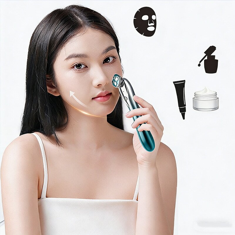 跨境源头工厂家用热敷美眼仪微型便携眼霜导入眼部护理美容仪器