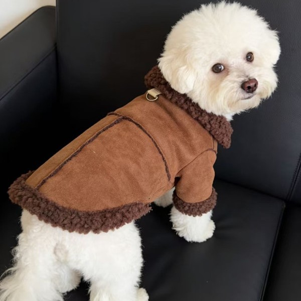 可牵引加绒狗狗衣服冬装宠物泰迪小狗小型犬比熊博美猫咪衣服直销