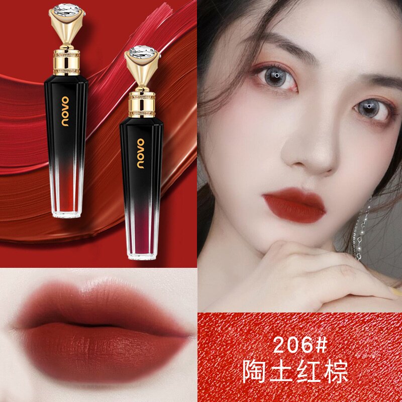 NOVO5335女王复古丝绒唇釉丝绒柔雾哑光质感一抹上色顺滑