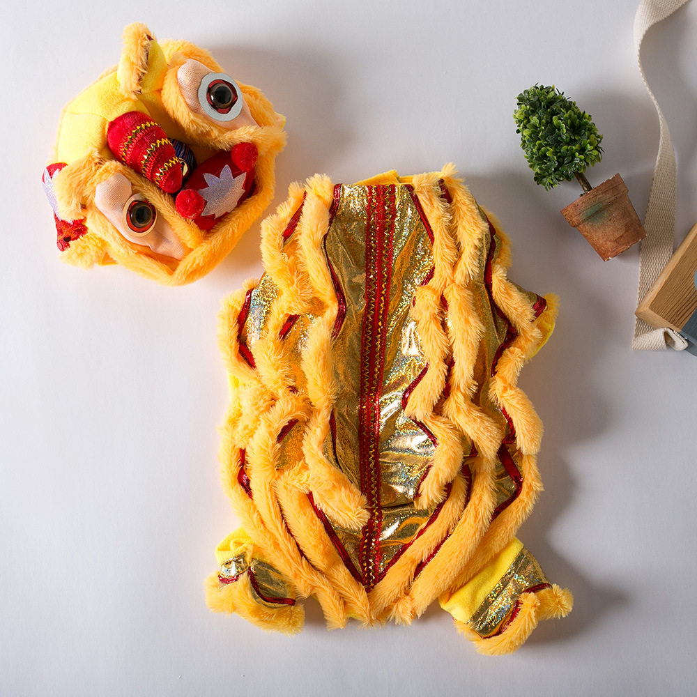 狗狗新年衣服舞狮装宠物醒狮搞怪装泰迪柯基法斗新年猫咪搞笑唐装