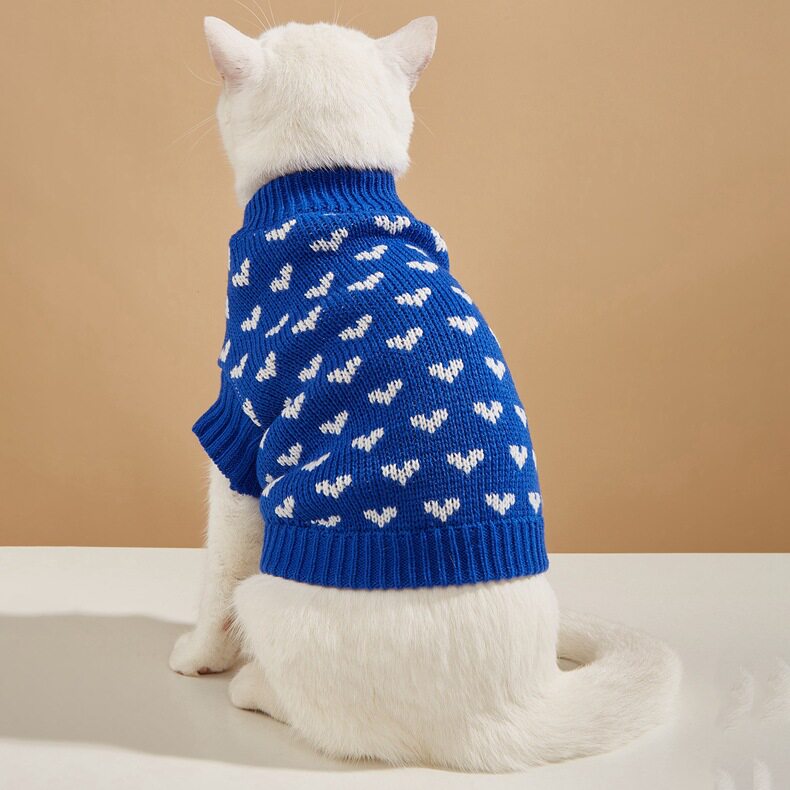 狗狗衣服秋冬款可爱风公主裙保暖韩版爱心猫咪衣服英短蓝猫泰迪