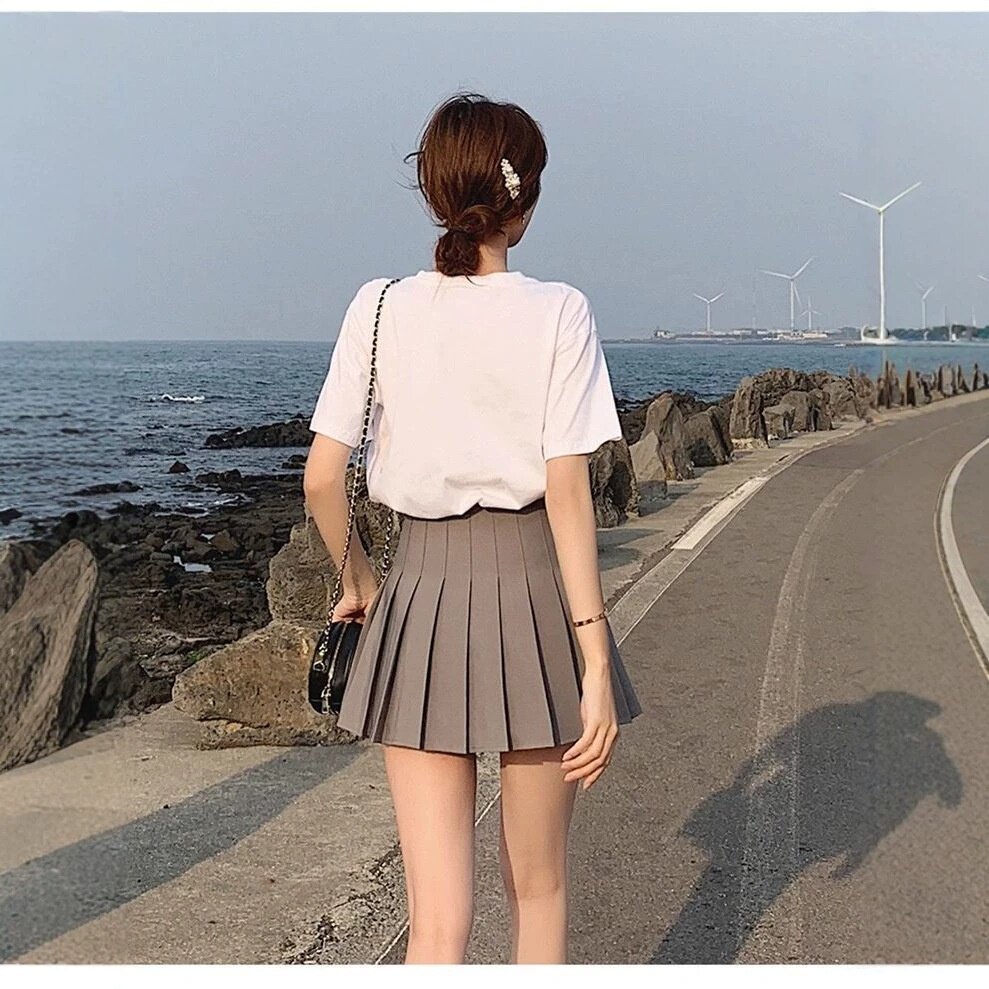 百褶裙短裙跨境新款女四季小个子JK短裙高腰百褶裙显瘦黑白百褶裙