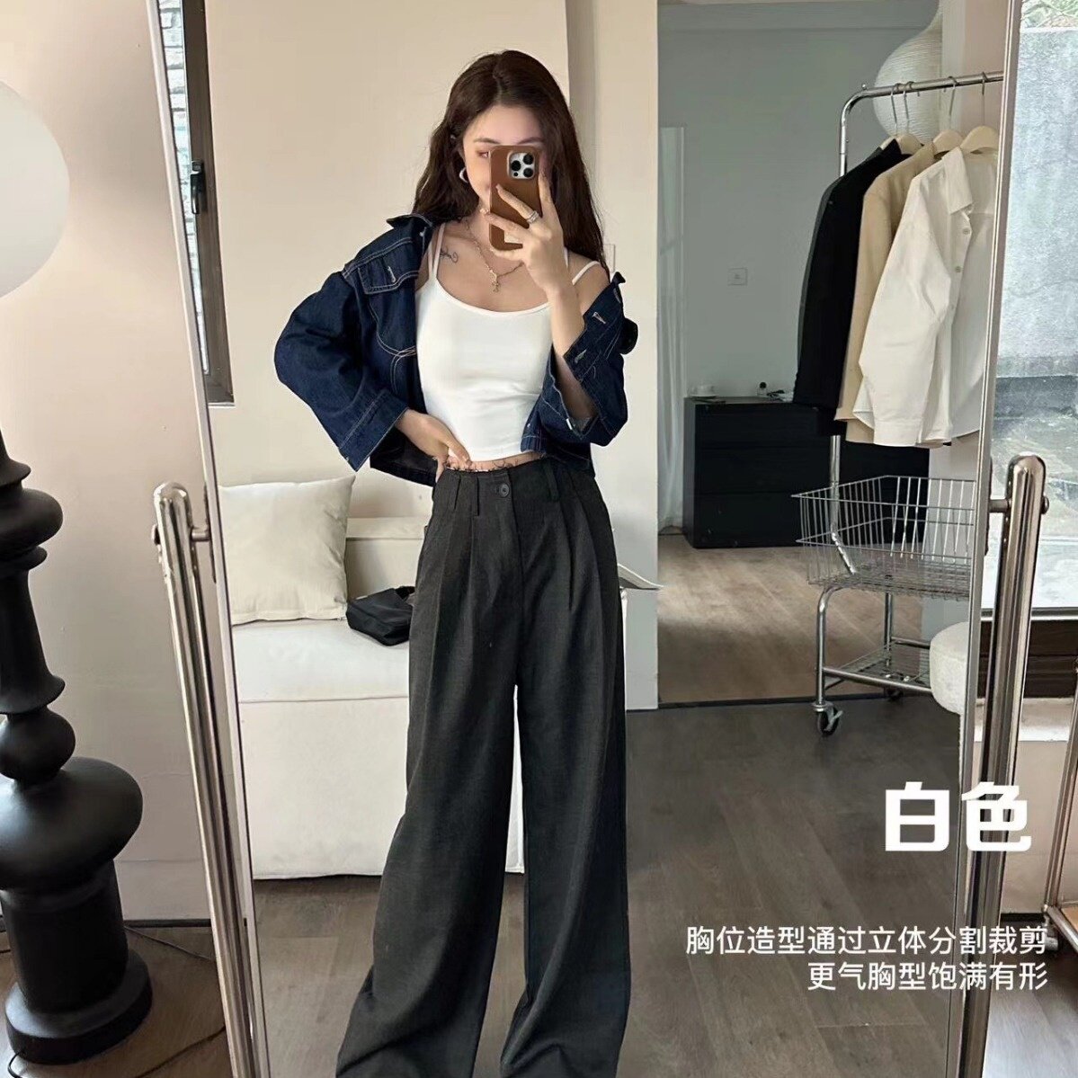 正品春夏新款细肩带交叉螺纹棉美背带胸垫简约纯色内搭吊带背心