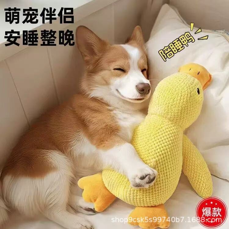 狗狗玩具小黄鸭解闷发声耐咬小狗磨牙发声解闷宠物发声陪睡毛绒