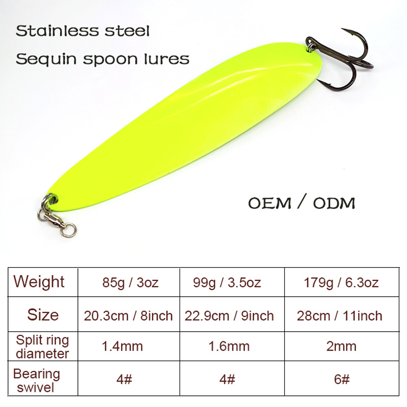 跨境品质热销欧美不锈钢大亮片8寸9寸路亚饵拖钓慢摇海鲈