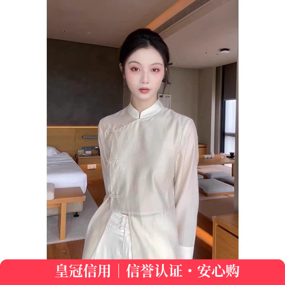 新中式女装中国风茶服禅意风清冷松弛感老钱风套装开春穿搭一整套