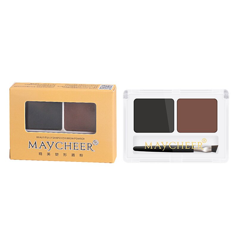 MAYCHEER美茜儿双色眉粉自然立体防水防汗 持久不易脱妆野生眉4g