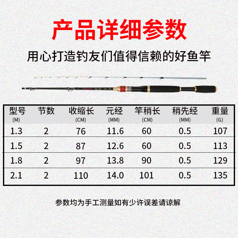碳素筏竿远投抛竿阀杆套装钓鱼竿软尾伐竿半钛稍2.1米海钓竿滩钓