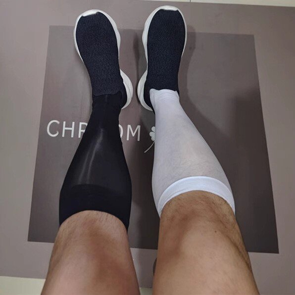 男士丝袜夏季商务中筒长筒薄款绅士锦纶正装袜子大码马油水光长袜