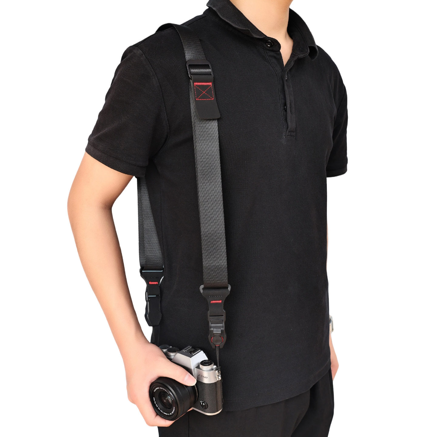 微单反相机快拆背带斜跨户外拍摄减压带适用于尼康索尼相机肩挂带