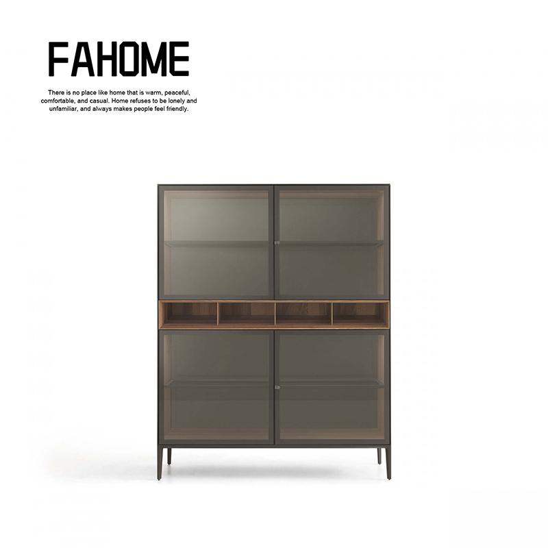 Self餐边柜带灯铝木结合餐厅置物柜 设计款客厅高颜值插座电源柜