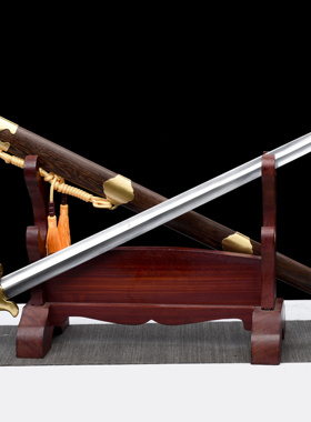 龙泉古铁斋宝剑乾坤太极剑铜装不锈钢花纹钢武术剑男女士剑未开刃