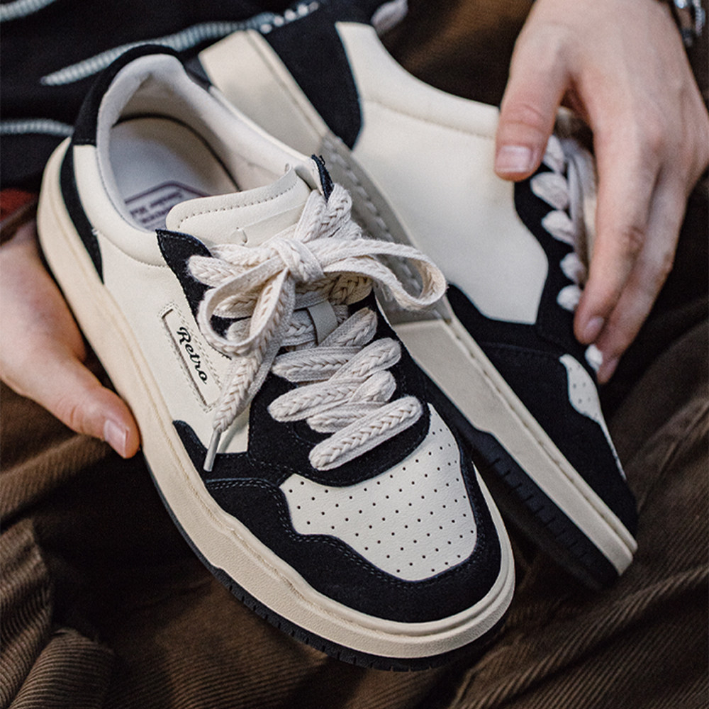 马登工装 休闲低帮黑白熊猫板鞋运动原创小众百搭潮鞋男秋季新款
