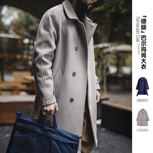 马登工装德式灰色巴尔玛肯风衣中长款战壕大衣廓形英伦外套男秋