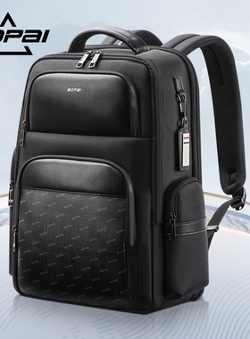 BOPAI博牌双肩包男短途出差旅游大容量背包15.6寸商务旅行电脑包