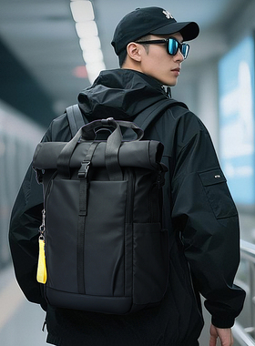 BOPAI博牌双肩包休闲旅行背包大容量防泼水16寸电脑包探卫者男包