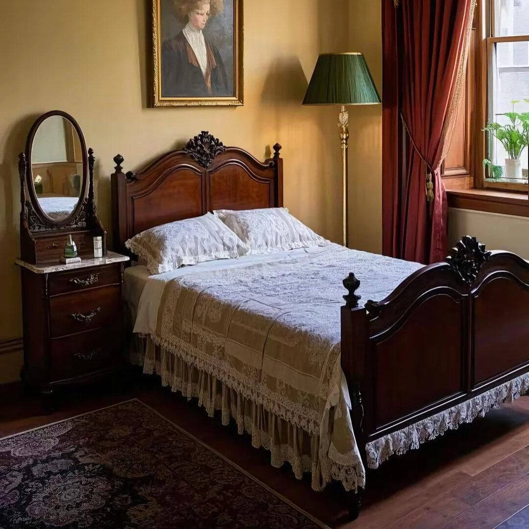 新品促销法式复古主卧双人1.8床小户型家用美式实木雕花婚床