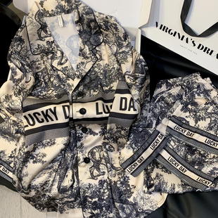 睡衣家居服女套装 情侣睡衣春秋季 男士 轻奢高级感2025新款 冰丝长袖