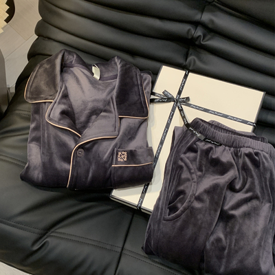 海岛绒男士睡衣秋冬季珊瑚绒