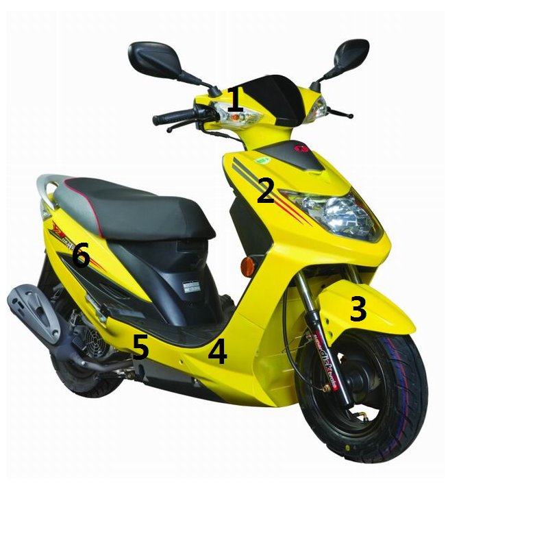 光阳ck110t-e-a锋丽vp110/vp125全套外壳烤漆件边条前围护板下罩