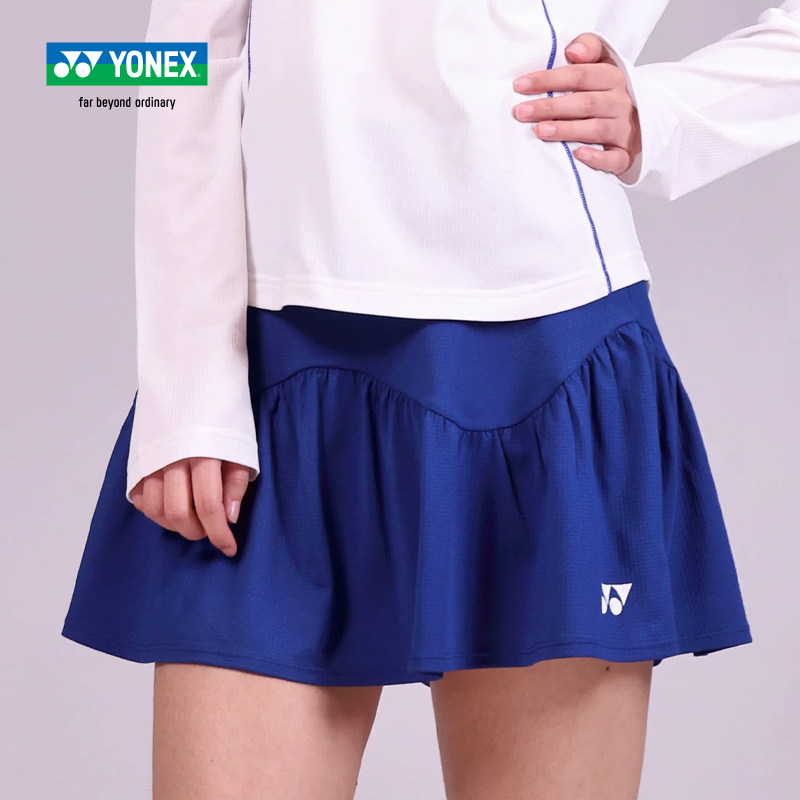 YONEX尤尼克斯羽毛球裤裙女防走光速干透气荷叶裙运动短裙2202626