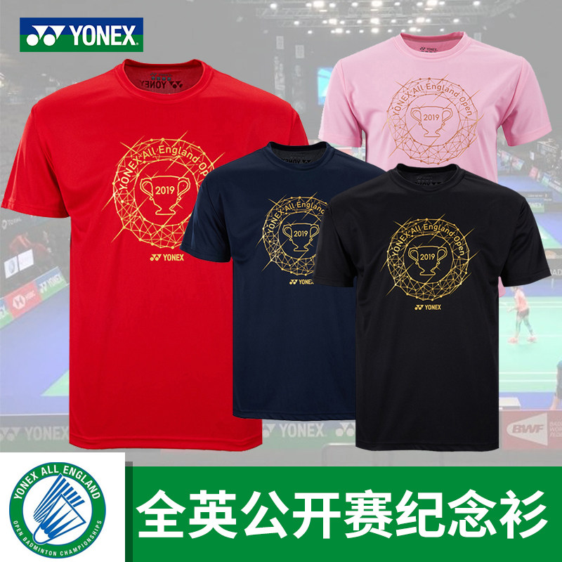 保真尤尼克斯羽毛球服全英文化衫男女款运动短袖yy纪念衫速干透气