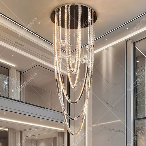 客厅大吊灯复式楼挑空别墅水晶灯