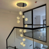 挑高小复式 新款 别墅楼梯中空长吊灯创意个性 楼loft公寓挑空客厅灯