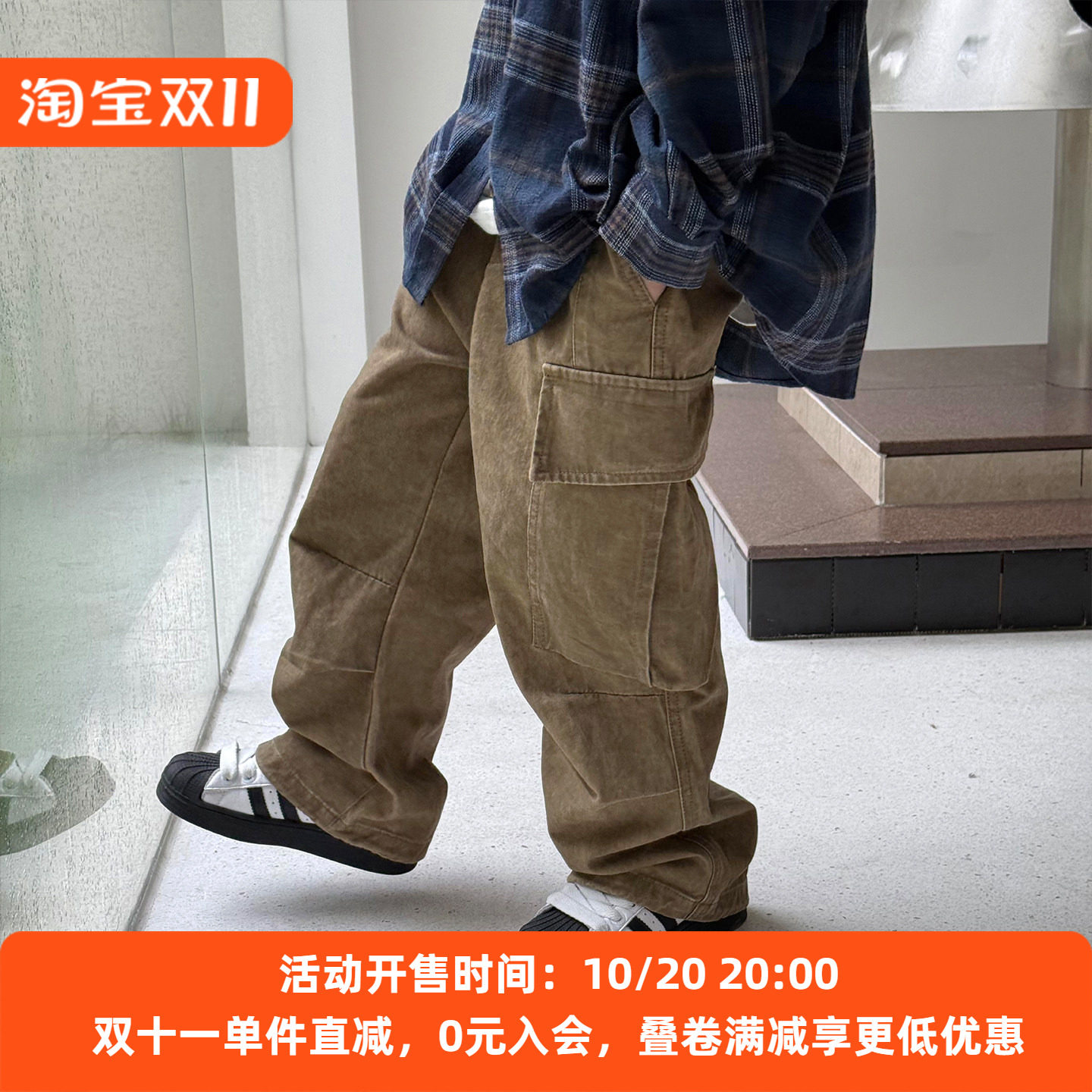 男童工装裤直筒儿童春装裤子2026新款韩版男孩童装宝宝洋气长裤潮