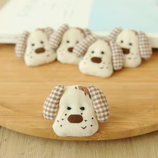 文艺森系小清新甜美格子耳朵小狗胸章配饰森女系装 饰布艺胸针