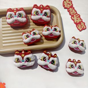 饰配 新年款 卡通刺绣醒狮年兽玩偶公仔包包胸针DIY饰品服装 鞋 袜装