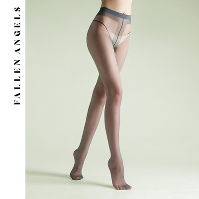 FallenAngels 雪松绿高级灰色黑丝袜女夏季0D超薄高透性感美肤袜